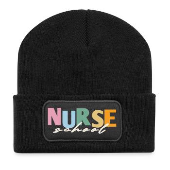 Retro Nurse School - Recycled Patch Beanie - black - Front