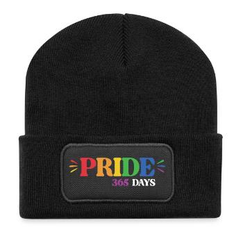 LGBT-Pride-Monat – Pride 365 - Recycelte Patch Beanie - Schwarz - Vorne