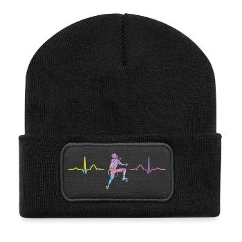 Boulderer heartbeat Bouldering Bouldering - Recycled Patch Beanie - black - Front