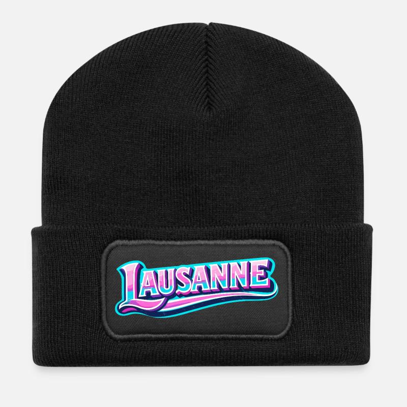 Lausanne - Recycled Patch Beanie - black