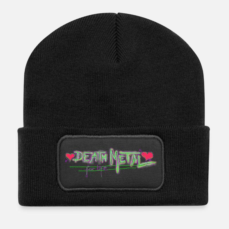 Deathmetal à vie - Beanie recyclé à patch - noir