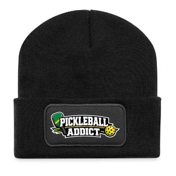 Pickleball Addict Logo - Recycled Patch Beanie - black - Front