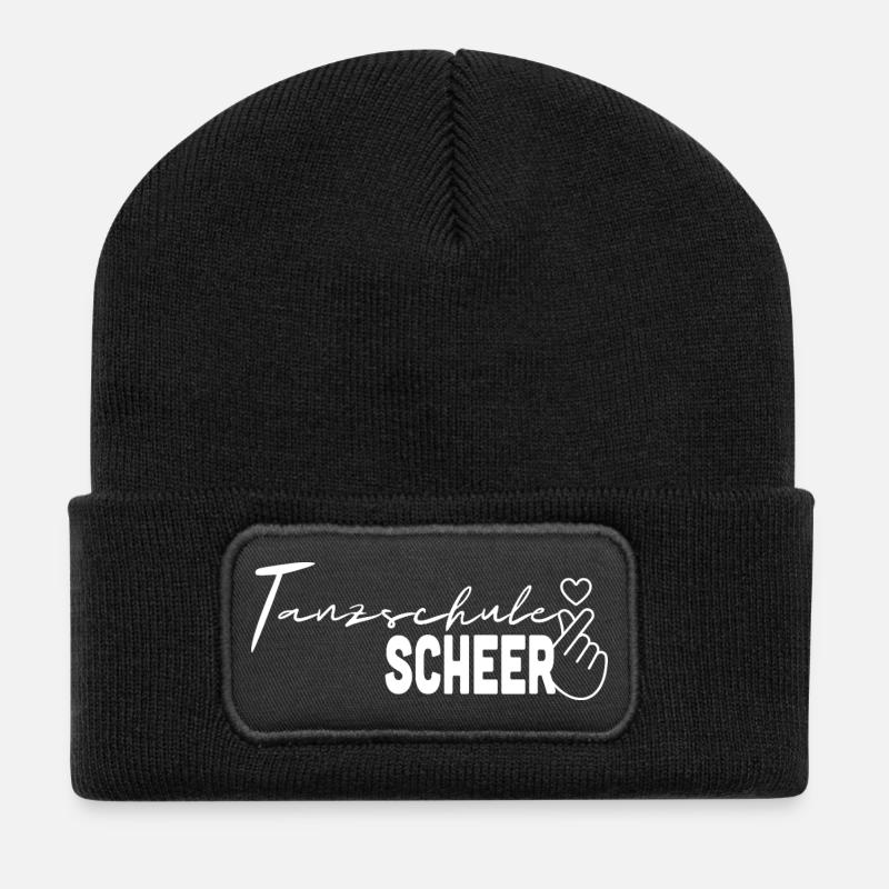 Tanzschule SCHEER heart - white - Recycelte Patch Beanie - Schwarz
