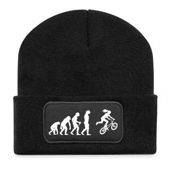 Geschenkidee für die BMX-Riderin mit Freestyle-BMX - Recycelte Patch Beanie - Schwarz - Vorne