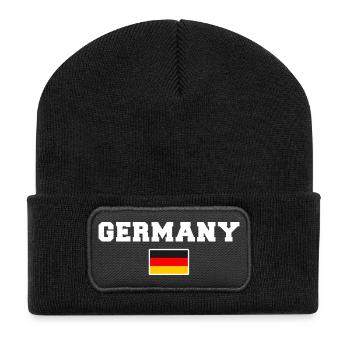 Germany Deutschland  - Recycelte Patch Beanie - Schwarz - Vorne