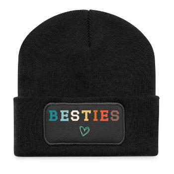 Meilleures amies Meilleures amies Meilleures copines - Beanie recyclé à patch - noir - Devant