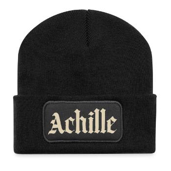 Écriture gothique d’Achille - Beanie recyclé à patch - noir - Devant