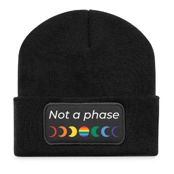 LGBTQ_-_Not_a_Phase - Recycelte Patch Beanie - Schwarz - Vorne