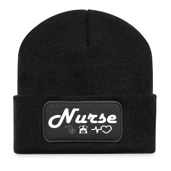 Nurse_White - Recycled Patch Beanie - black - Front