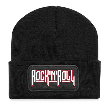Logo de typographie personnalisée Rock’N’Roll - Beanie recyclé à patch - noir - Devant