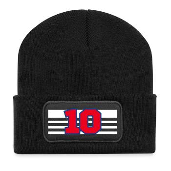 Nummer 10 Frankreich - Recycelte Patch Beanie - Schwarz - Vorne