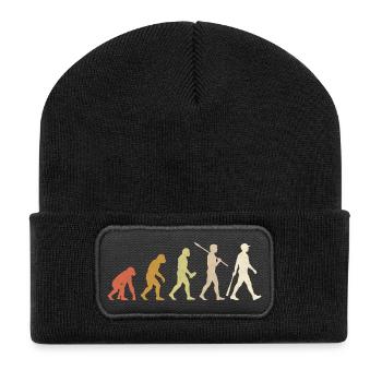 Baseball Evolution Funny Baseball Player Gift - Recycled Patch Beanie - black - Front