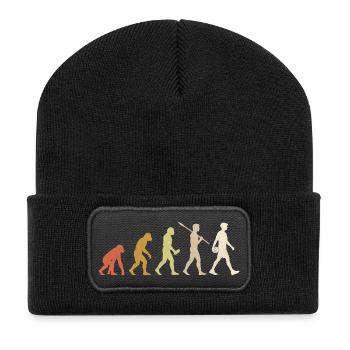 Volleyball Evolution Funny Volleyball Player Gift - Recycled Patch Beanie - black - Front