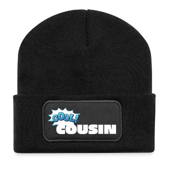 Un design de déclaration de cousin cool pour cousin - Beanie recyclé à patch - noir - Devant