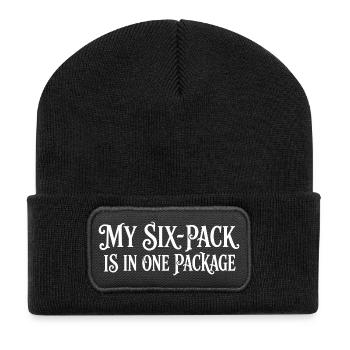 My Six-Pack Is In One Package - Funny Fitness - Recycled Patch Beanie - black - Front