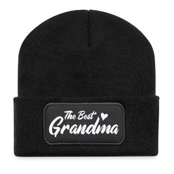 Best Granny Heart Design - Recycled Patch Beanie - black - Front