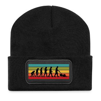 Cadeau drôle de tonte de pelouse pour le paysagiste et le papa - Beanie recyclé à patch - noir - Devant