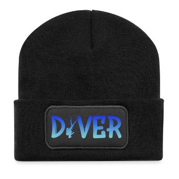 Diver Tauchabenteuer - Recycelte Patch Beanie - Schwarz - Vorne