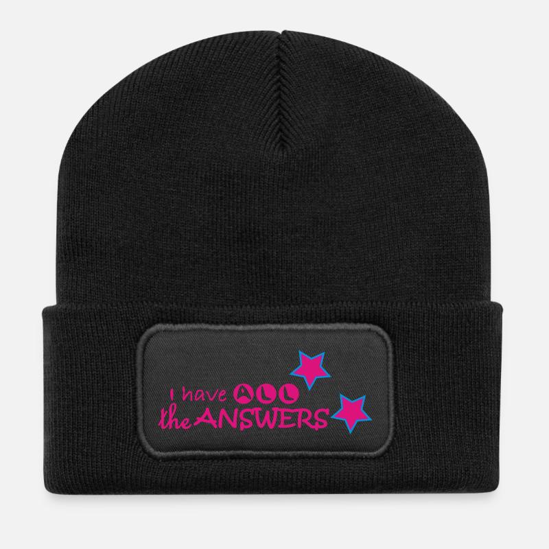 Ich habe alle Antworten - Recycelte Patch Beanie - Schwarz