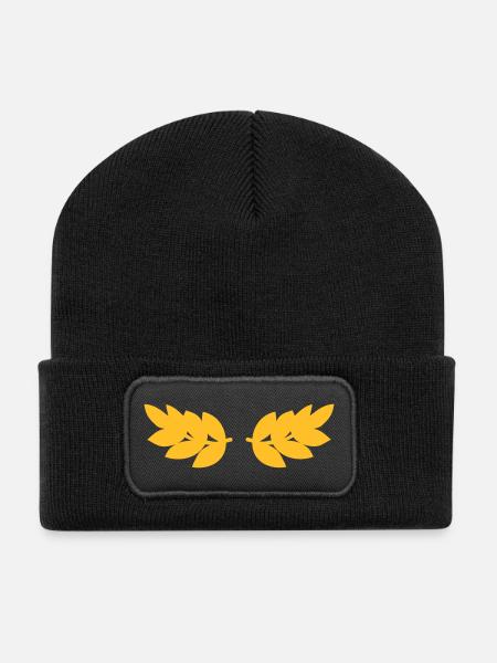 Couronne de laurier - Beanie recyclé à patch - noir