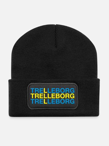 TRELLEBORG Schweden Sweden Schwedische Flagge - Recycelte Patch Beanie - Schwarz