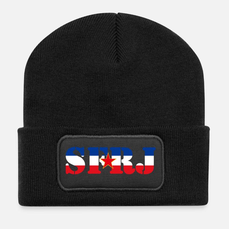 sfrj_flag - Recycelte Patch Beanie - Schwarz