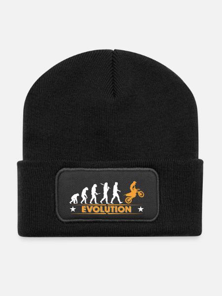 Motocross Evolution - orange/weiss - Recycelte Patch Beanie - Schwarz