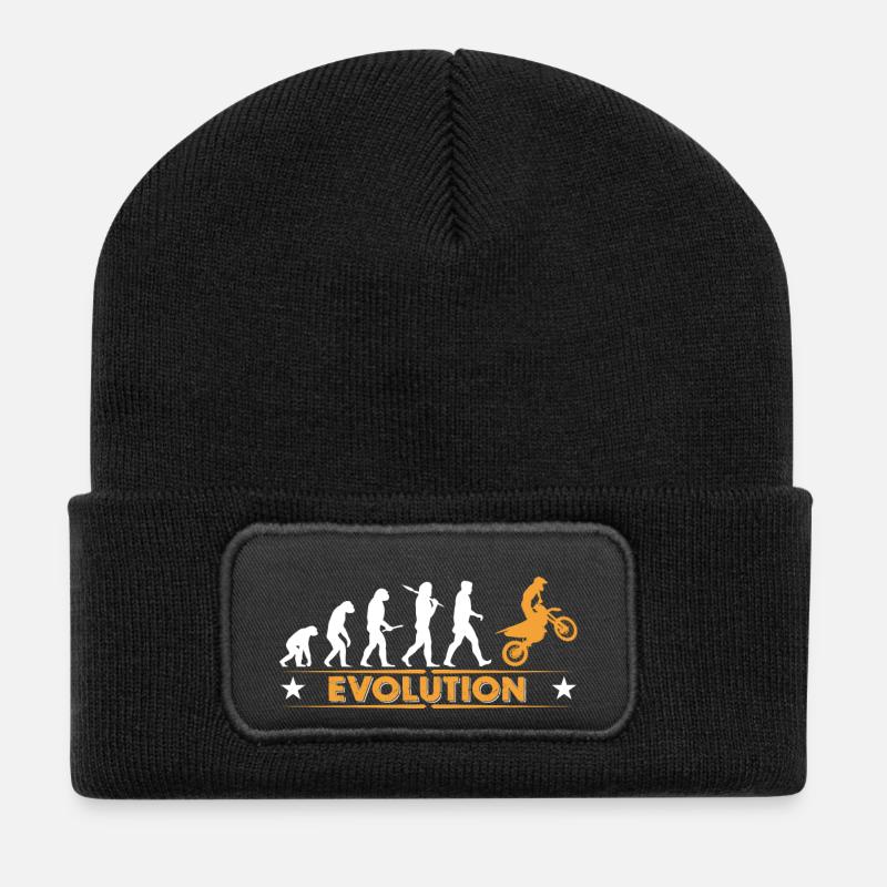 Motocross Evolution - orange/weiss - Recycled Patch Beanie - black