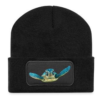 turtle tortoise animals animals10 - Recycled Patch Beanie - black - Front