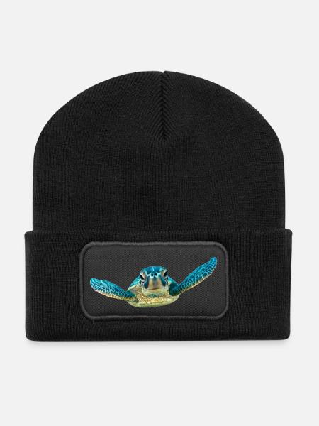animaux de tortue tortue animals10 - Beanie recyclé à patch - noir