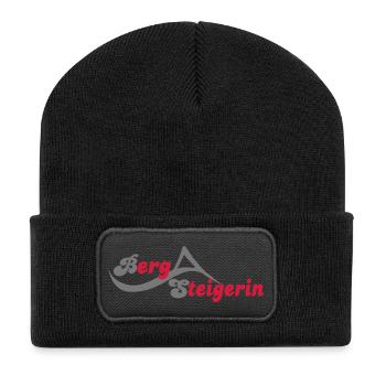 Bergsport - Recycelte Patch Beanie - Schwarz - Vorne