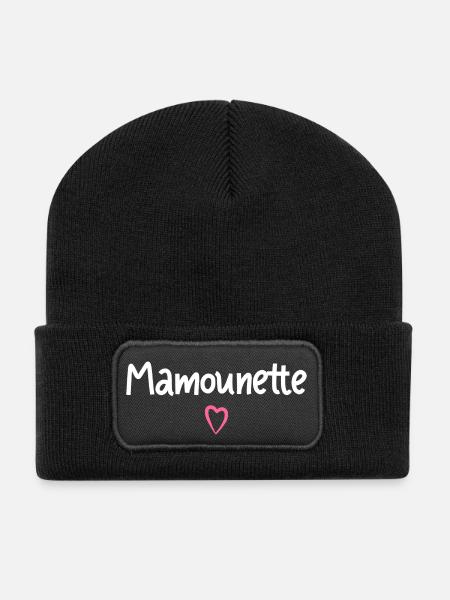 Mamounette cadeau - Beanie recyclé à patch - noir