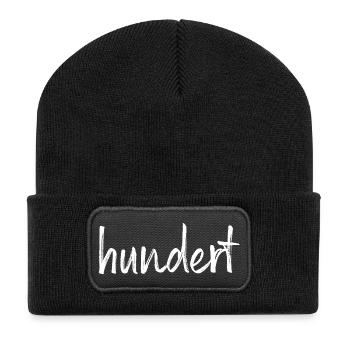 100 hundert Jubiläum Jahrestag Geburtstag Geschenk - Recycelte Patch Beanie - Schwarz - Vorne