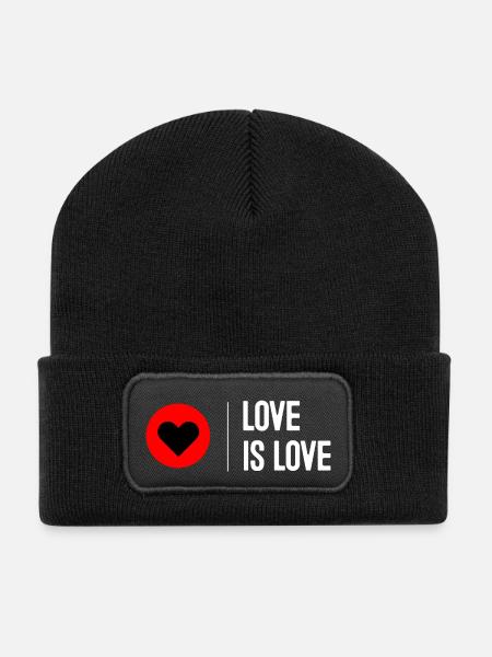 L'amour c'est l'amour - Beanie recyclé à patch - noir