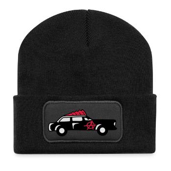 Punk Car - Recycelte Patch Beanie - Schwarz - Vorne
