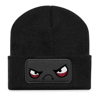 Angry Face - Recycled Patch Beanie - black - Front