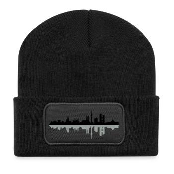 Skyline München - Recycelte Patch Beanie - Schwarz - Vorne