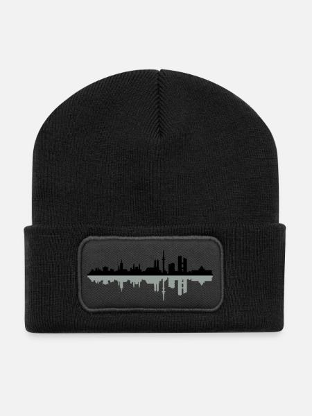 Skyline München - Recycelte Patch Beanie - Schwarz