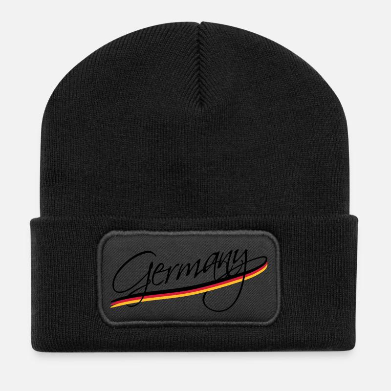 Germany - Recycelte Patch Beanie - Schwarz