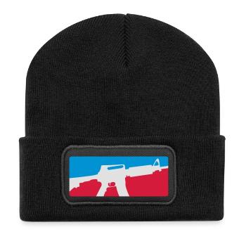 M4 - Recycelte Patch Beanie - Schwarz - Vorne