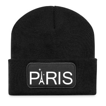 Paris - Recycelte Patch Beanie - Schwarz - Vorne