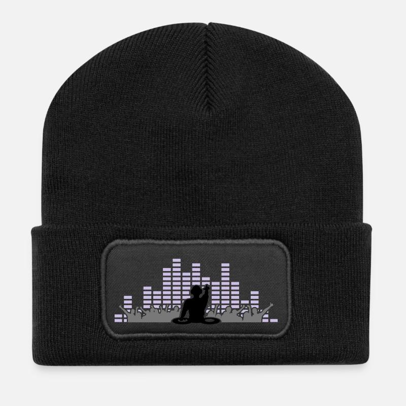 Musik - DJ Party - Recycelte Patch Beanie - Schwarz