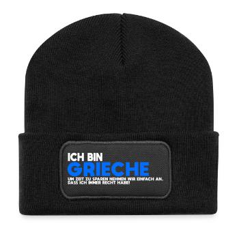 I'm Greek – Always Right Shirt - Recycled Patch Beanie - black - Front