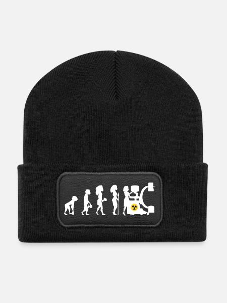 Humor Manip Block Radio für Frauen Radiologie - Recycelte Patch Beanie - Schwarz