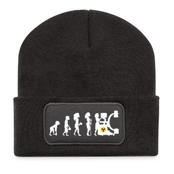 Humor Manip Block Radio für Frauen Radiologie - Recycelte Patch Beanie - Dunkelgrau - Vorne