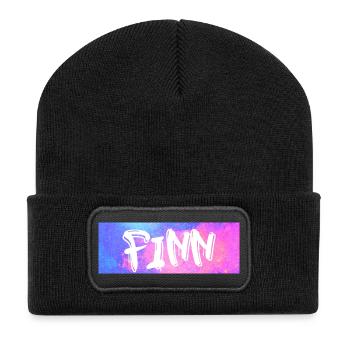 Finn: Neon-Graffiti Galaxie - Recycelte Patch Beanie - Schwarz - Vorne