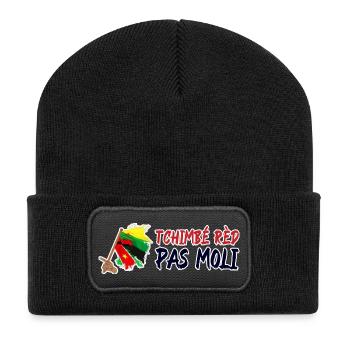 Tchimbé rèd pas moli Martinique Guadeloupe Guyane - Beanie recyclé à patch - noir - Devant