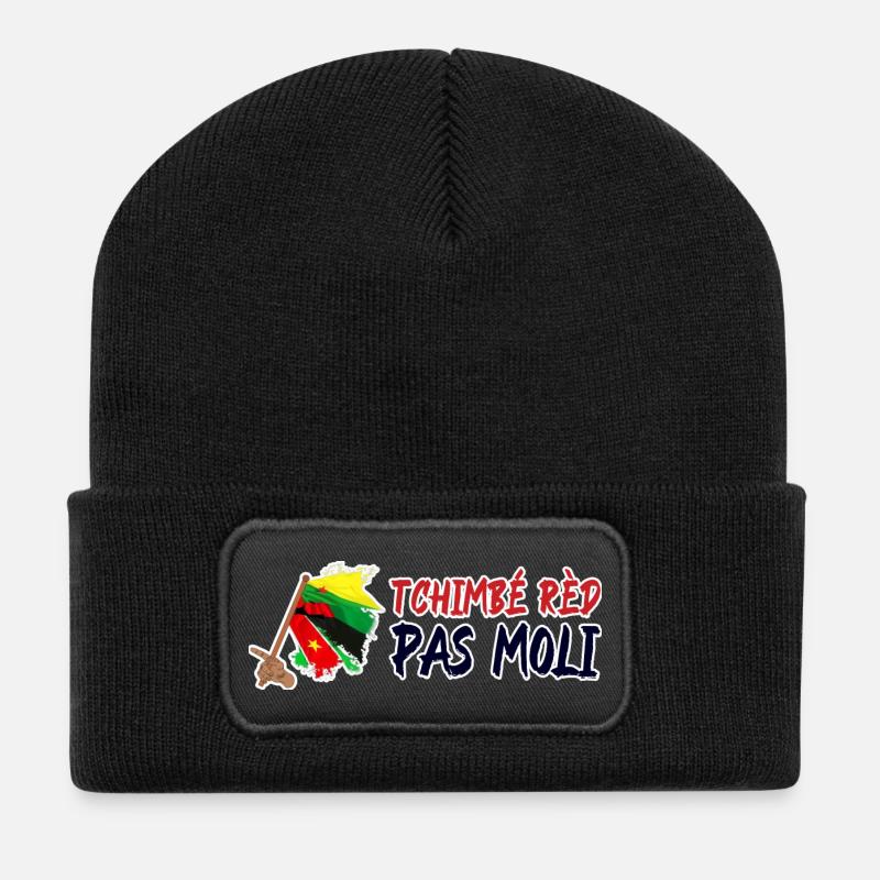 Tchimbé rèd pas moli Martinique Guadeloupe Guyane - Beanie recyclé à patch - noir