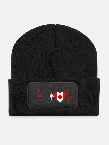 Canada Heartbeat - Recycled Patch Beanie - black