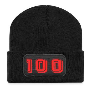 100 ANS. 100e ANNIVERSAIRE. ANNIVERSAIRE 100 ANS. - Beanie recyclé à patch - noir - Devant